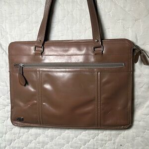 Vintage Phillippe Tan Leather Shoulder Bag with Dual Inside Compartments